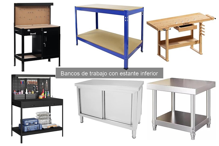 Comparativa de bancos de trabajo con estante inferior vs sin estante
