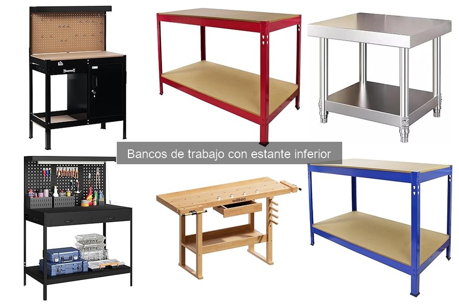 Mejores bancos de trabajo con estante inferior para espacios pequeños