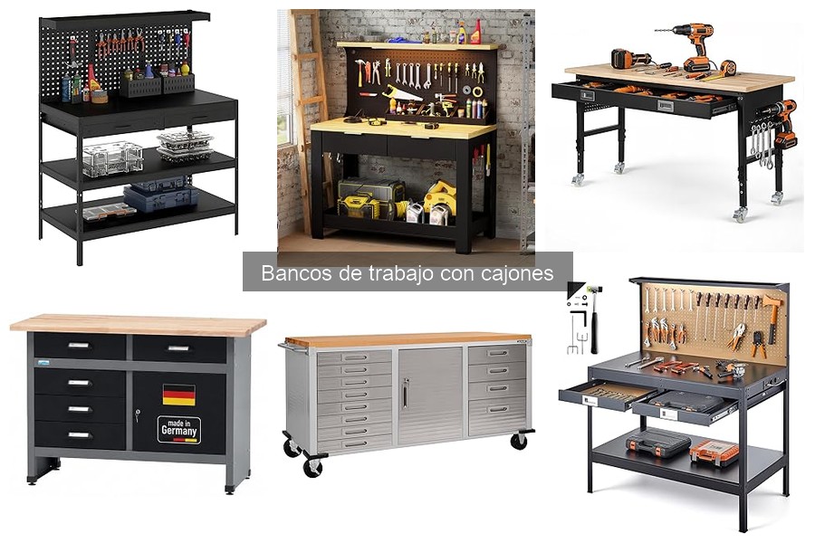 Tipos de bancos de trabajo con cajones para cada necesidad
