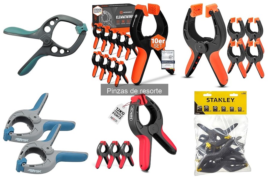 Tipos de pinzas de resorte y sus usos en bricolaje ligero